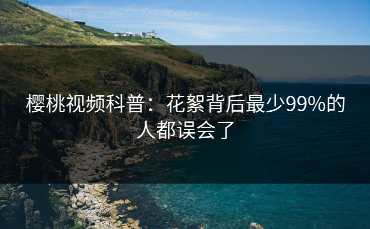 樱桃视频科普：花絮背后最少99%的人都误会了
