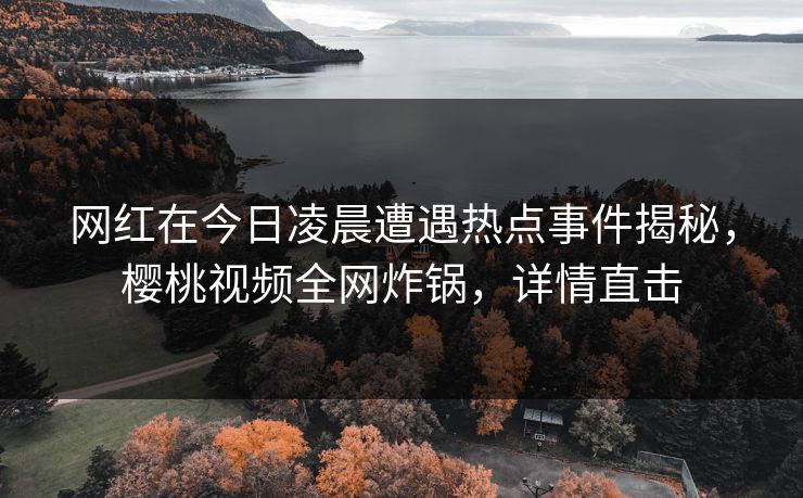 网红在今日凌晨遭遇热点事件揭秘，樱桃视频全网炸锅，详情直击